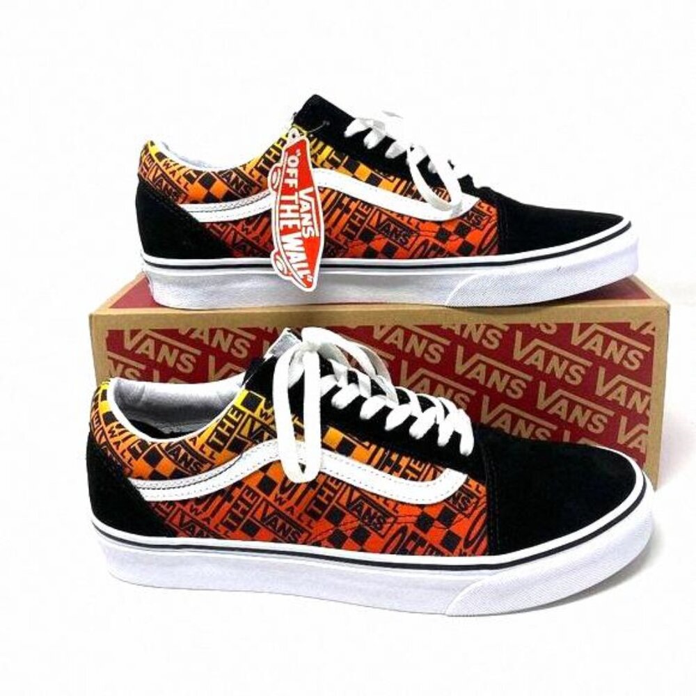 Mega Salevans Old Skool Logo Flame Suede Vn0a4u3b2n5 Women's Shoes Canvas